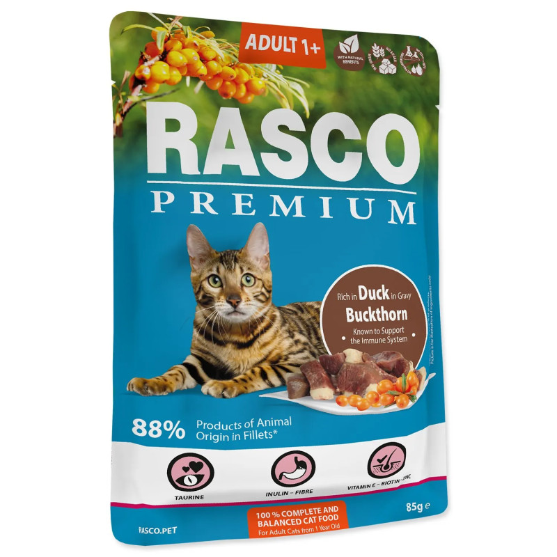Kapsička Rasco Premium Adult patka s rakitnjakom 85 g