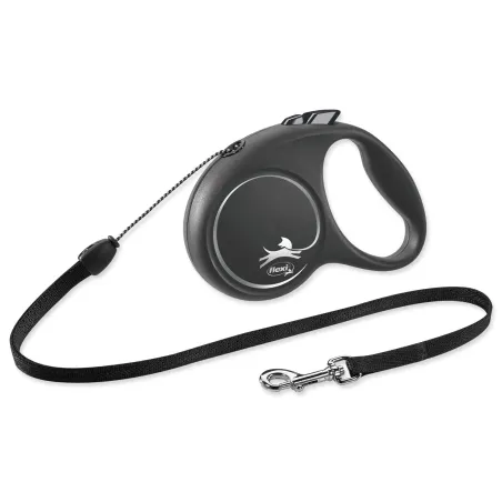 Povodac Flexi Black Design lanko S crni 5 m