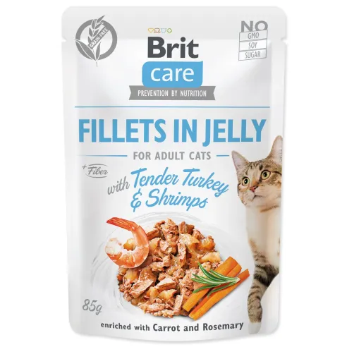 Kapsica Brit Care Cat puretina i škampi, fileti u želeu 85g