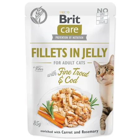 Kapsica Brit Care Cat pastrva i treska, fileti u želeu 85 g