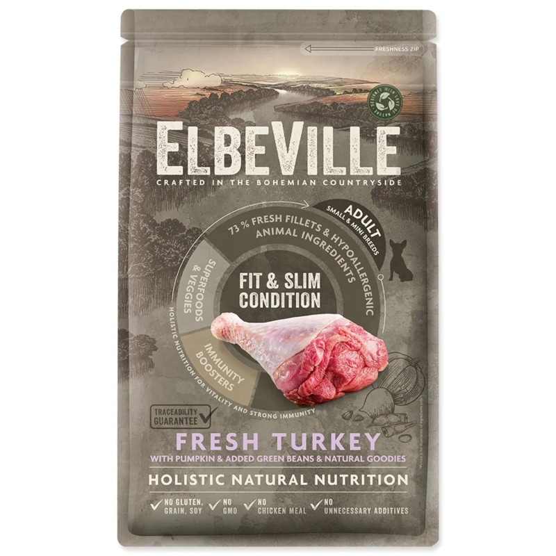 Hrana ELBEVILLE Adult Mini Fit and Slim Condition Fresh Turkey 1,4 kg
