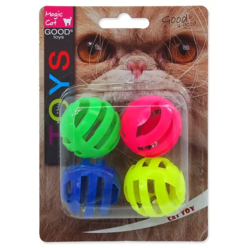 Igračka Magic Cat loptica, perforirana plastika, sa zvukom, 3,75 cm, 4 kom
