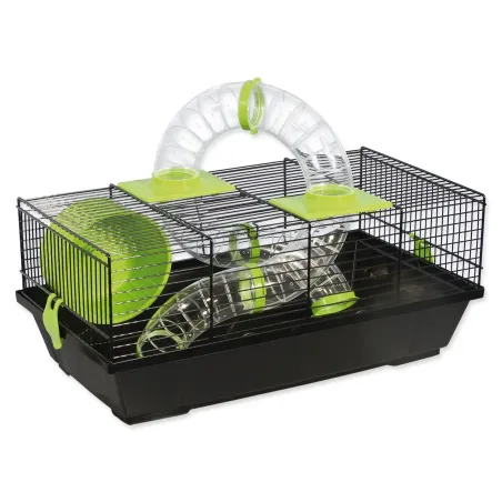 Kavez Small Animals Libor crni, oprema zelena 50,5x28x21cm