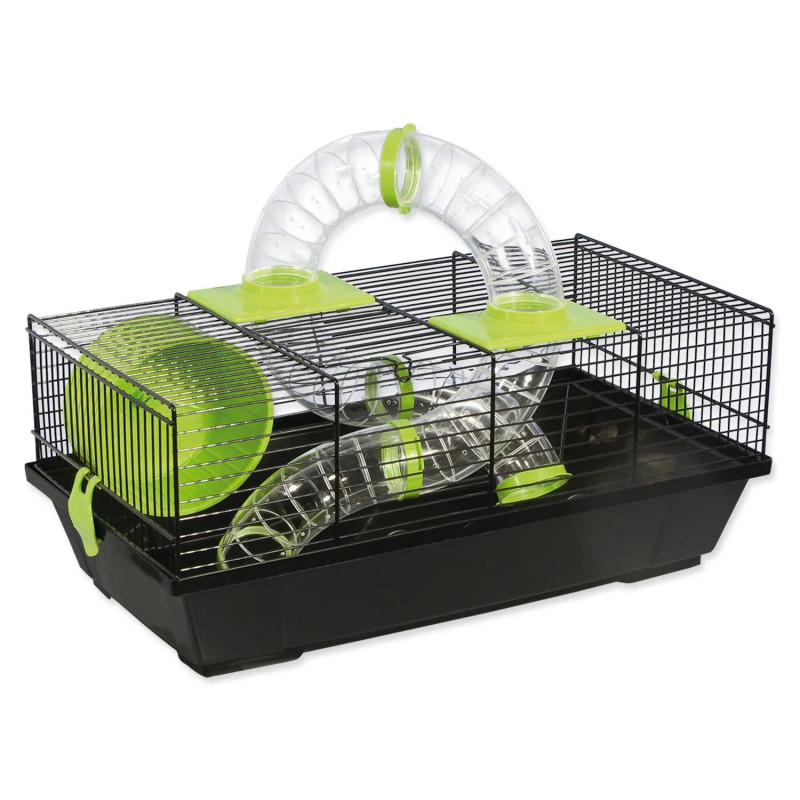 Kavez Small Animals Libor crni, oprema zelena 50,5x28x21cm
