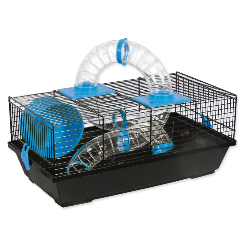 Kavez Small Animals Libor crna, oprema plava 50,5x28x21cm