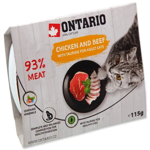 Posudica Ontario piletina s govedinom i taurinom 115g