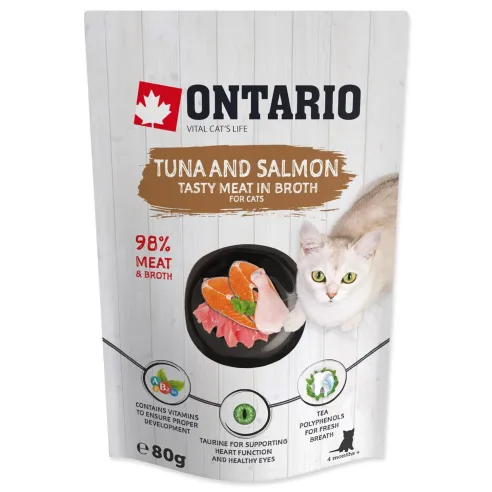 Kesica Ontario tunjevina i losos u bujonu 80 g