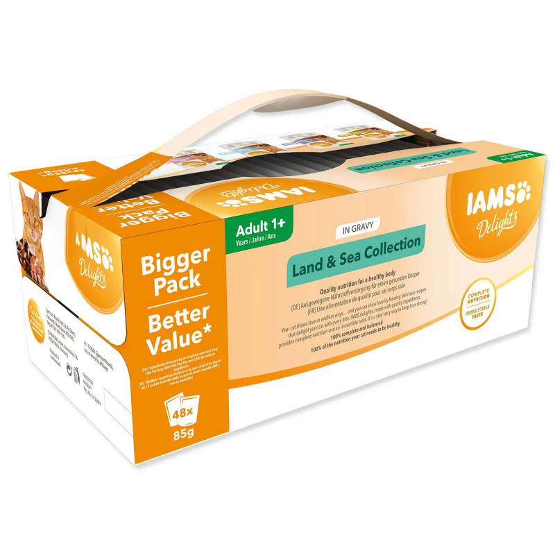 Iams Delights Adult Land & Sea u želeu 48 x 85 g