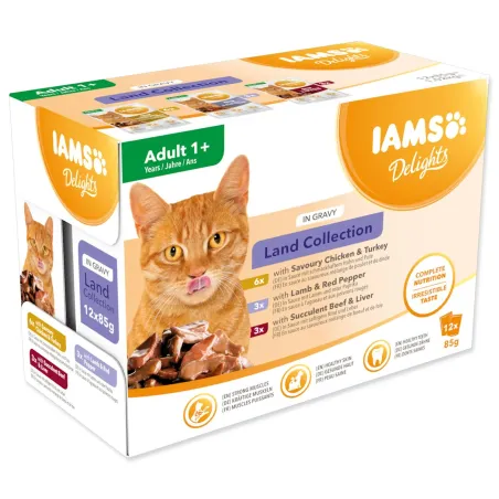 Iams Cat Multibox s mesom kopnenih životinja 12 x 85 g