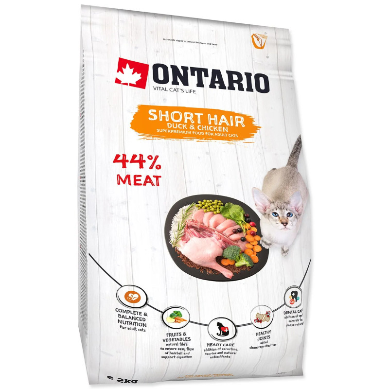 Hrana za mačke Ontario Cat Shorthair 2 kg