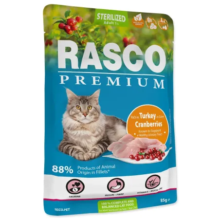 Kapsička Rasco Premium Sterilized puretina s brusnicom 85 g