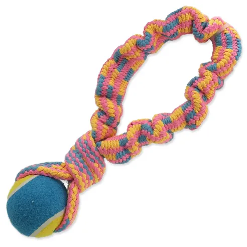 Igračka Dog Fantasy za potezanje s teniskom lopticom, šareni uzorak 2, 28 cm
