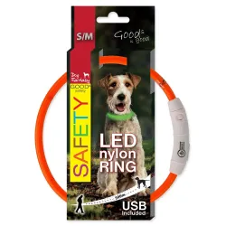 Ogrlica za psa Dog Fantasy LED najlon narančasta 45 cm