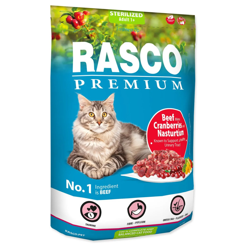 Hrana Rasco Premium Sterilizirano goveđe s brusnicom i kapucinkom 0,4kg