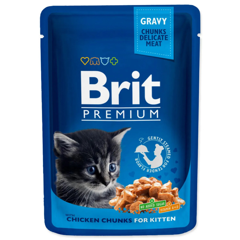 Kapsica Brit Premium Cat Kitten pileći komadići 100 g