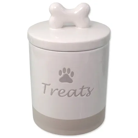 Posuda Dog Fantasy keramička za poslastice bijela s ručkom 13,5x21,5cm, 1500ml