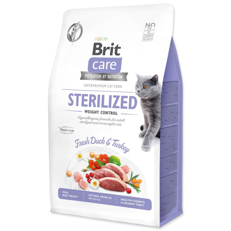 Hrana Brit Care Cat bez žitarica za sterilizirane mačke, kontrola težine 0,4 kg