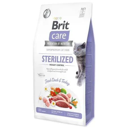 Brit Care Cat hrana bez žitarica za sterilizirane mačke, kontrola težine 7 kg