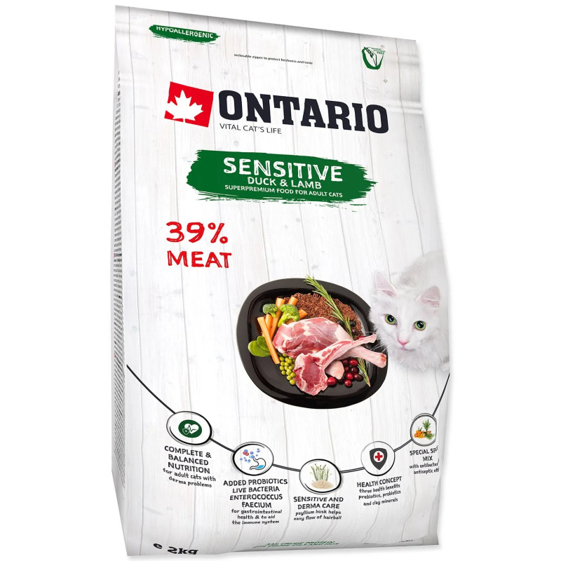 Hrana za mačke Ontario Cat sensitive/Derma 2kg