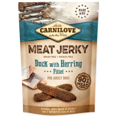 Poslastica Carnilove Jerky patka i haringa, ploške 100 g