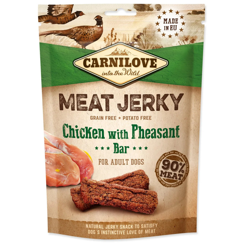 Poslastica Carnilove Jerky piletina i fazan, štapići 100 g
