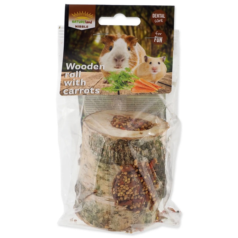Drveni valjak Nature Land Nibble s mrkvom 150 g