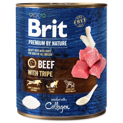 Konzerva Brit Premium by Nature goveđe s želucima 800 g