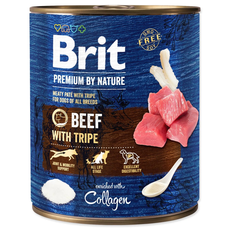 Konzerva Brit Premium by Nature goveđe s želucima 800 g