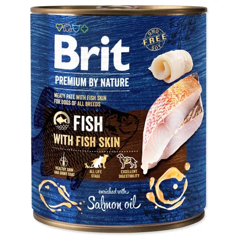 Konzerva Brit Premium by Nature riba s kožom 800 g