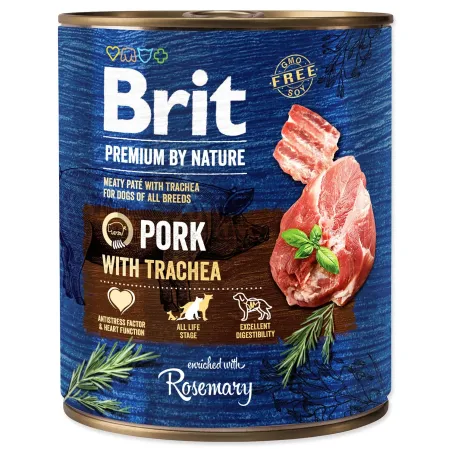 Konzerva Brit Premium by Nature svinjetina s dušnikom 800 g
