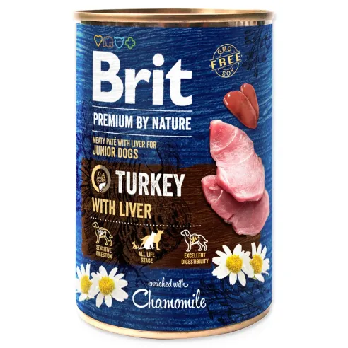 Konzerva Brit Premium by Nature puretina s jetrom 400g