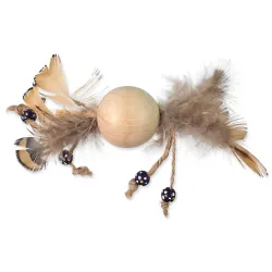 Igračka Magic Cat Wooden Toy kuglica s perjem mix 16 cm