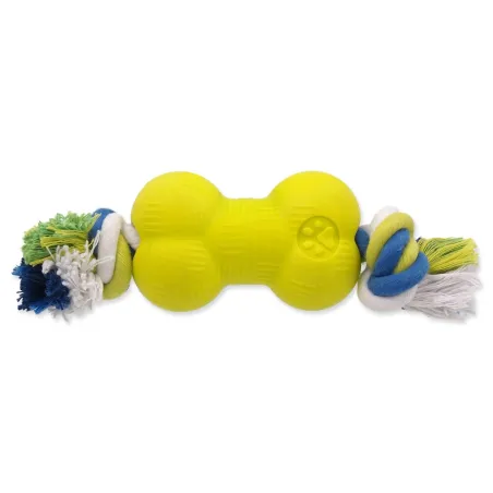 Igračka Dog Fantasy STRONG FOAMED kost guma s užetom 8,8cm
