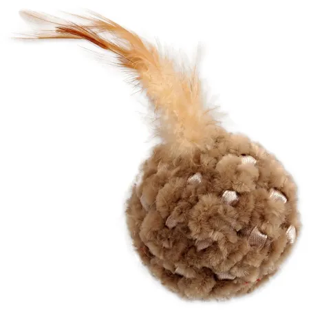 Igračka Magic Cat loptička od chenille s perjem i catnipom, mix 14 cm