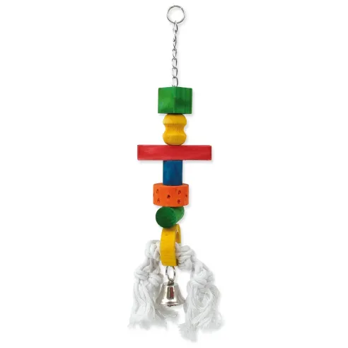 Igračka Bird Jewel drveni zvončić za vješanje na užetu 9x50cm