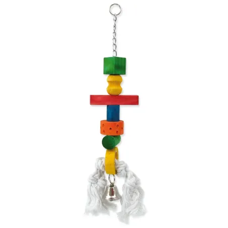 Igračka Bird Jewel drveni zvončić za vješanje na užetu 9x50cm