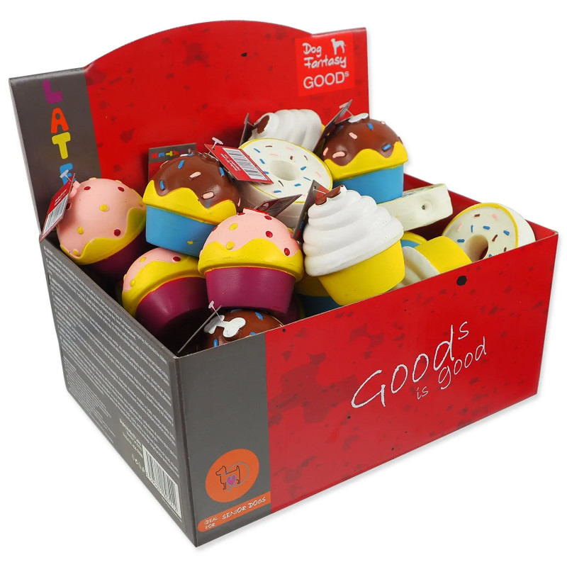 Stalak igračaka Dog Fantasy lateks cupcakes, set 36 kom
