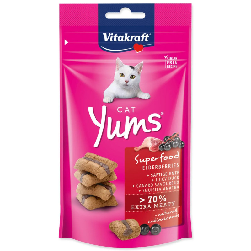 Poslastica Vitakraft Cat Yums Superfood patka s cvijetom zove 40g