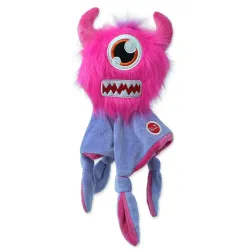 Igračka Dog Fantasy Monsters strašilo, s piskalicom, dlakavo, ružičasto s dekom 28 cm