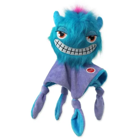 Igračka Dog Fantasy Monsters – plavo dlakavo strašilo s piskom i dekicom, 28 cm