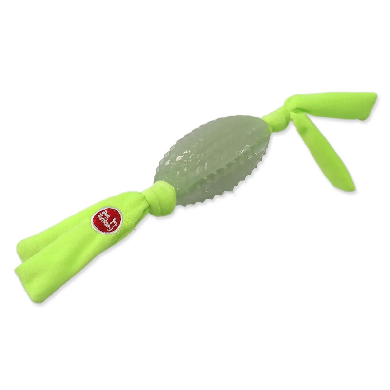 Igračka Dog Fantasy Glow ovalna lopta bijela od TPR-a koja svijetli u mraku 31cm