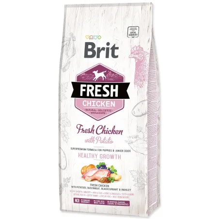 Hrana Brit Fresh Chicken with Potato za štence Healthy Growth 12kg