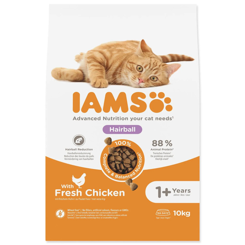 Hrana IAMS Cat Adult/Senior Hairball Chicken 10 kg