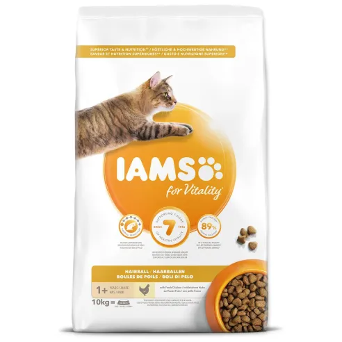 Hrana IAMS Cat Adult/Senior Hairball Chicken 10 kg