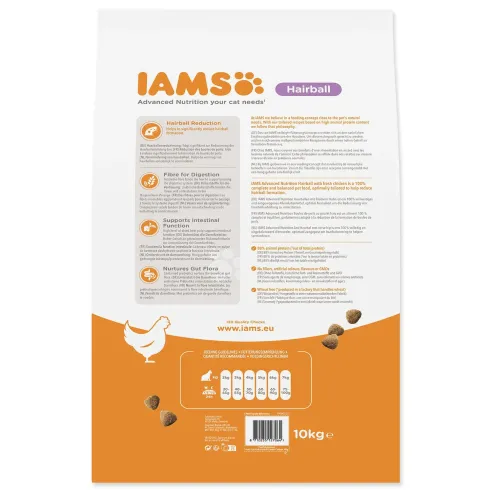 Hrana IAMS Cat Adult/Senior Hairball Chicken 10 kg