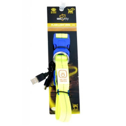 Ogrlica DUVO+ LED svjetleća za psa, neonsko žuta, najlon 50–70 cm / 2,5 cm