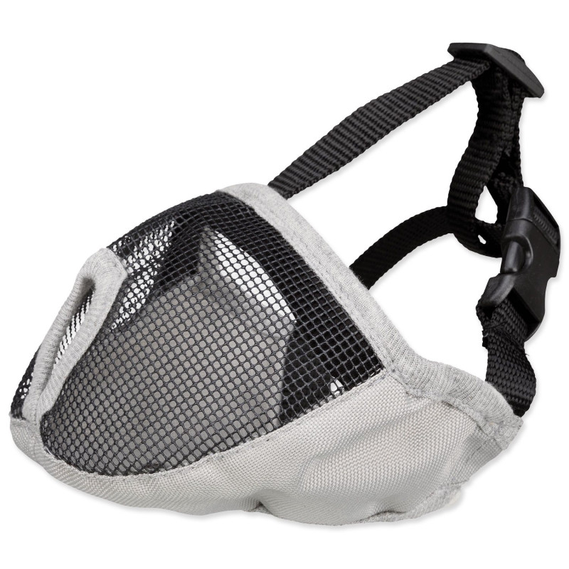 Njuška za kratkonose pasmine, poliester, XS–S, 15 cm, siva