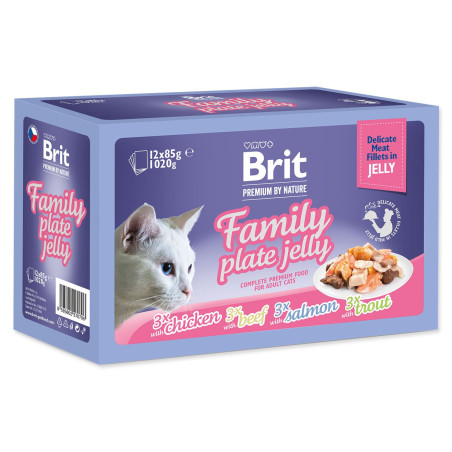 Kapsica Brit Premium by Nature fileti u želeu Family Plate 12x 85g