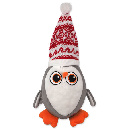 Igračka Dog Fantasy Winter Tale pingvin s kapom, s piskačem, 40 cm