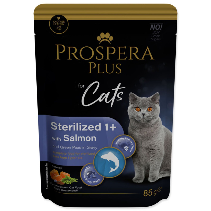 Kapsica Prospera Plus Sterelized 1+, losos, grašak 85g